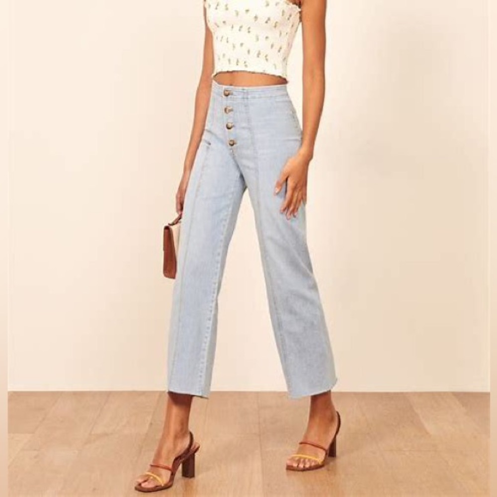 Reformation Leon Stretch flood - amalfi wash, 26 jeans